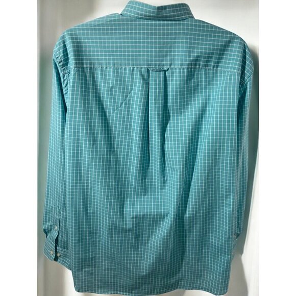 Saddlebred Mens Classic Fit Cotton Turquoise Checkered Long Sleeve Shirt NEW XL - Picture 7 of 9